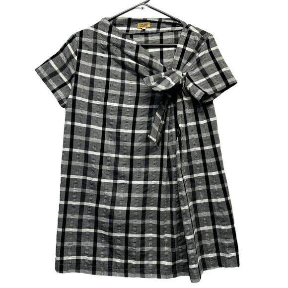 Piko 1988 Black White Plaid Smock Top Size Small EUC Preppy Minimalist - Picture 1 of 7